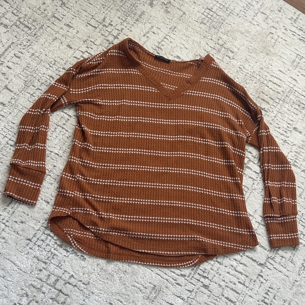 Staccato Brown Striped Long Sleeve Top
